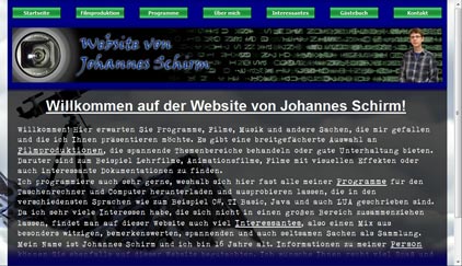 Die Website bei einer Breite von ca. 1000px.