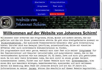 Die Website bei einer Breite von ca. 800px.