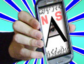 Ein kleines Werbebild für die NSA - App auf einem Smartphone.