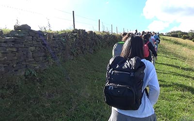 We hiked together from our university through Sheffield to the edge of the Peak District.