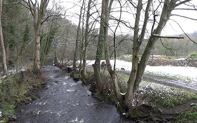 Here you can see the river Rivelin, which is quite near to where I live at the moment. There's also some snow on the right!